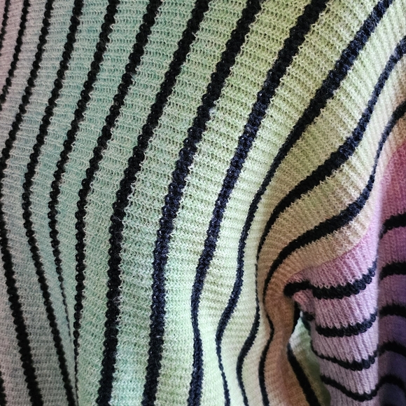 Cropped Ombre Neon Striped Knit Pullover Sweater Circus NY XS - Picture 7 of 10